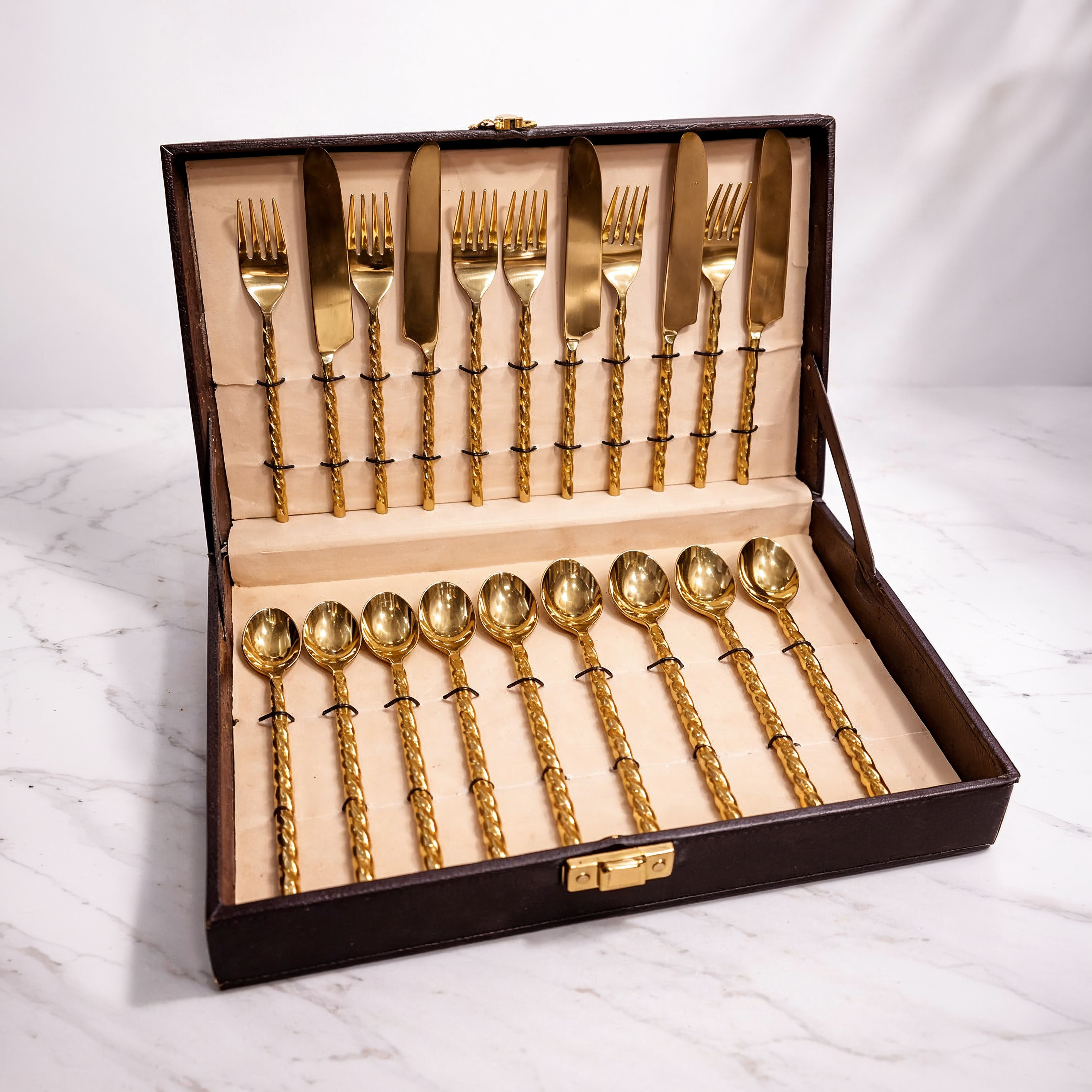 Spiral Gold Silver Cutlery Set
