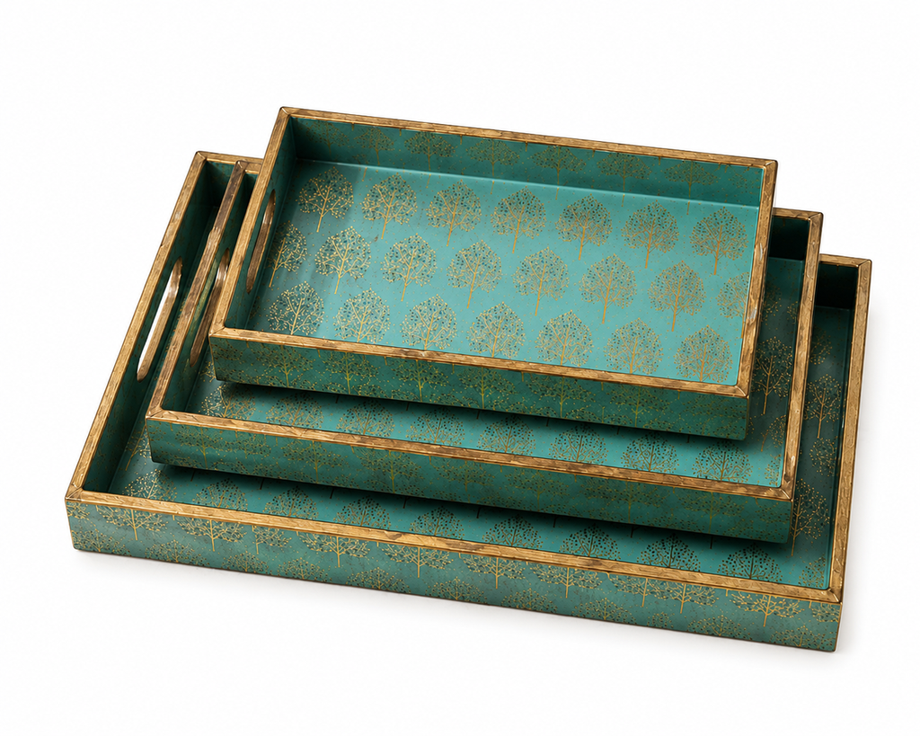Blue Tree Tray Set
