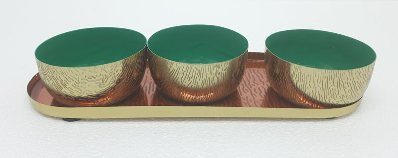 Brass Green Serving Set
