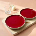 Edged Thali Dual Colour Plate Red