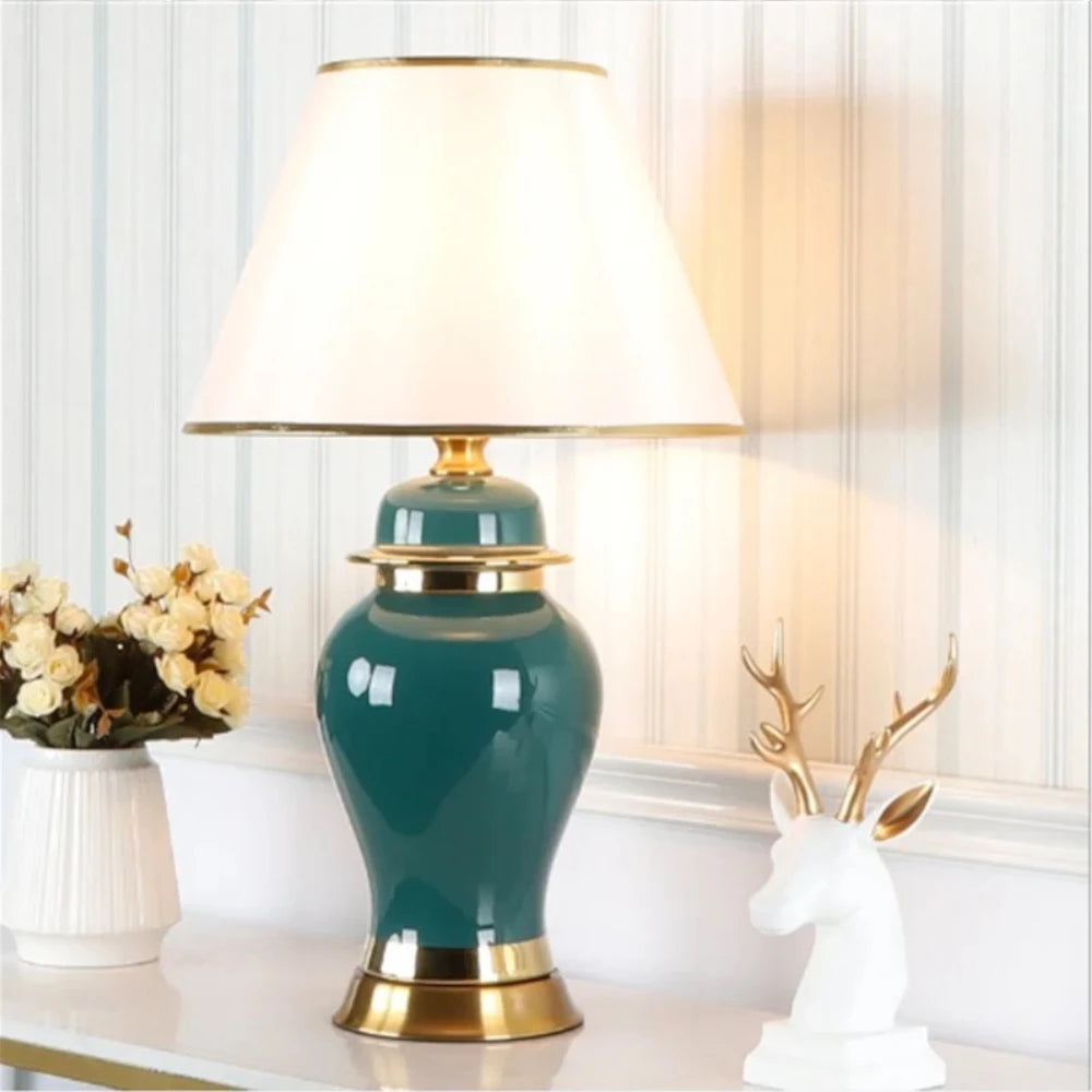 Emerald Ceramic Table Lamp