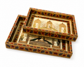 Floral Peacock Tray Set