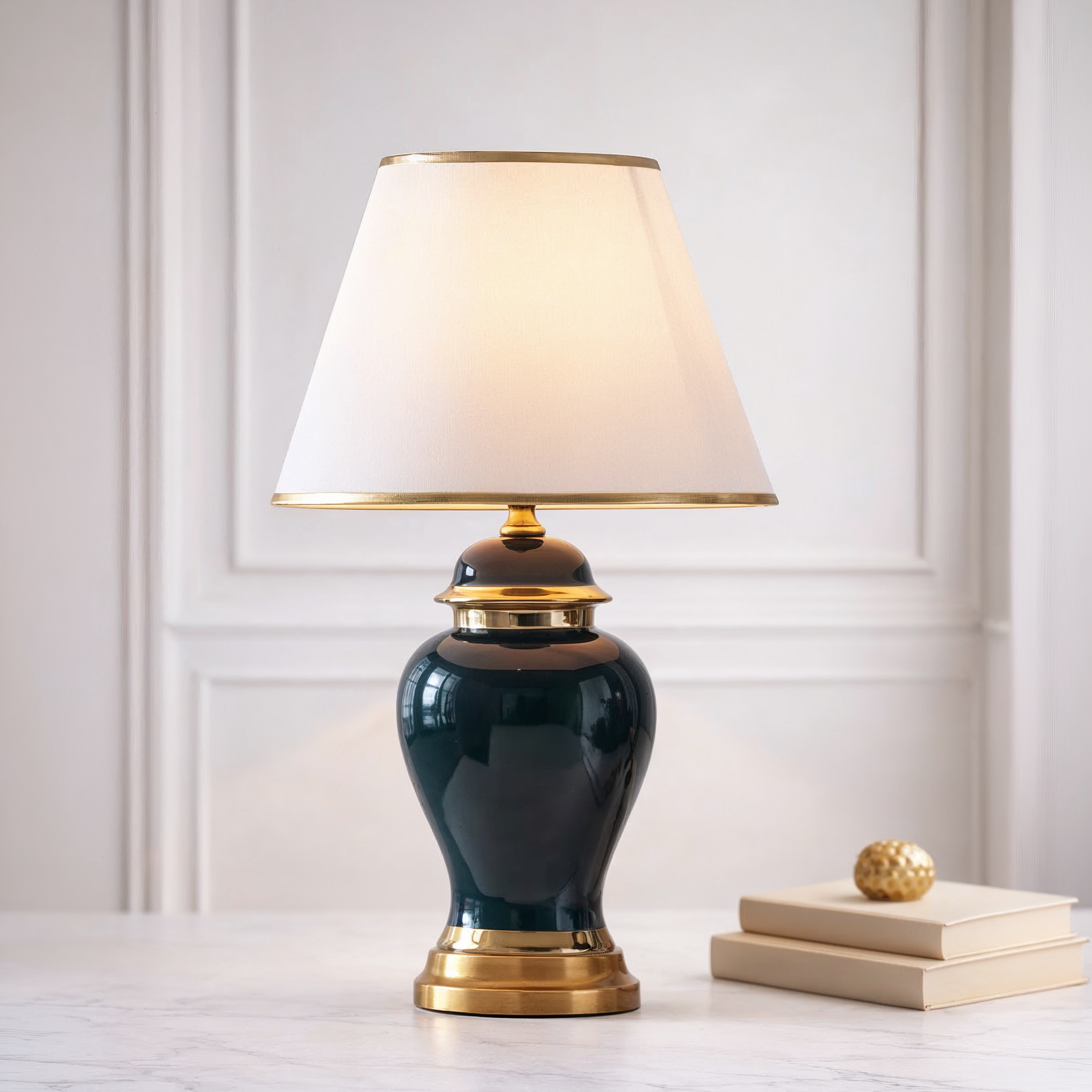 Gold Emerald Ceramic Table Lamp