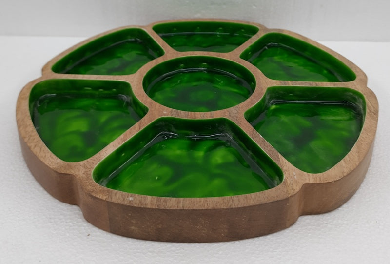 Green wooden Dry fruit platter