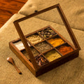 Heritage oak spice box