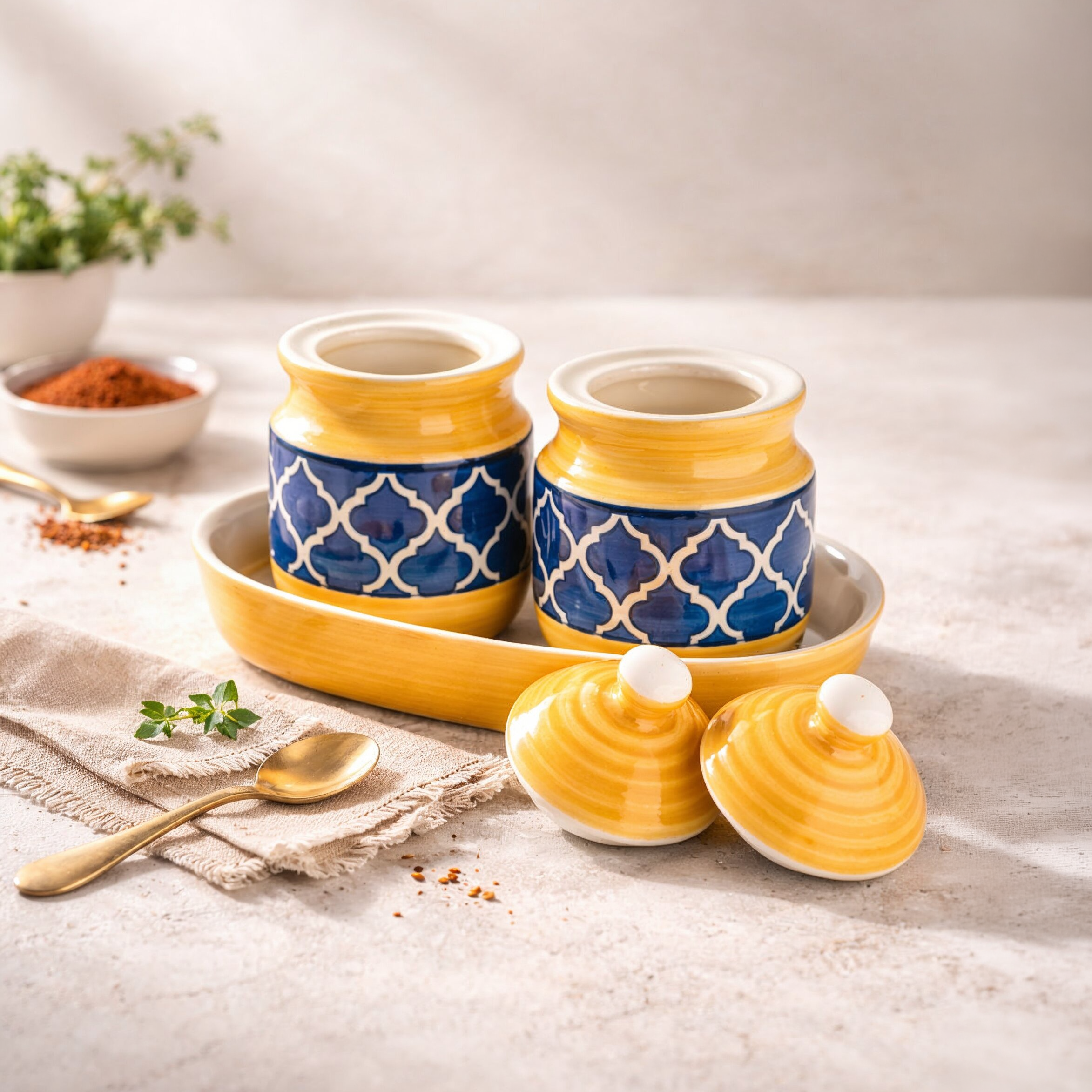 Moroccan Ceramic Multipurpose Small Jars