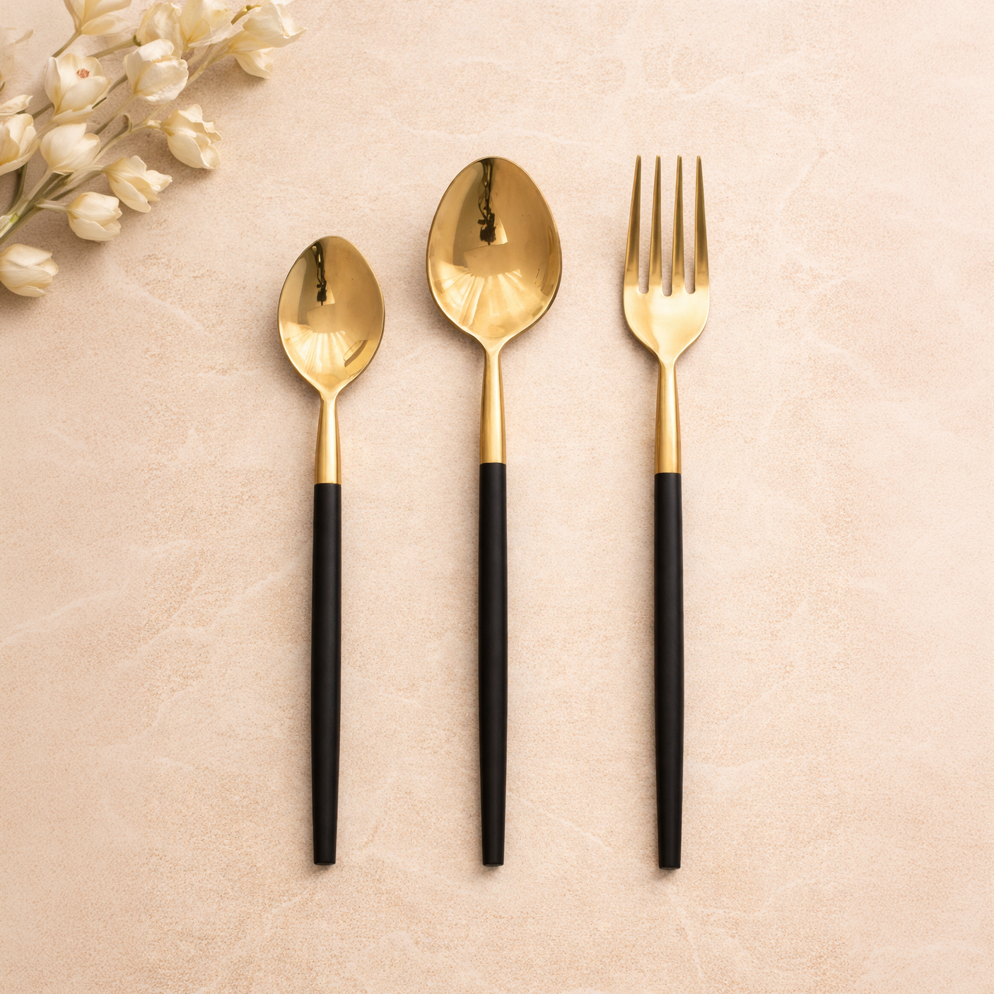 Premium Gold Black Spoon Folk