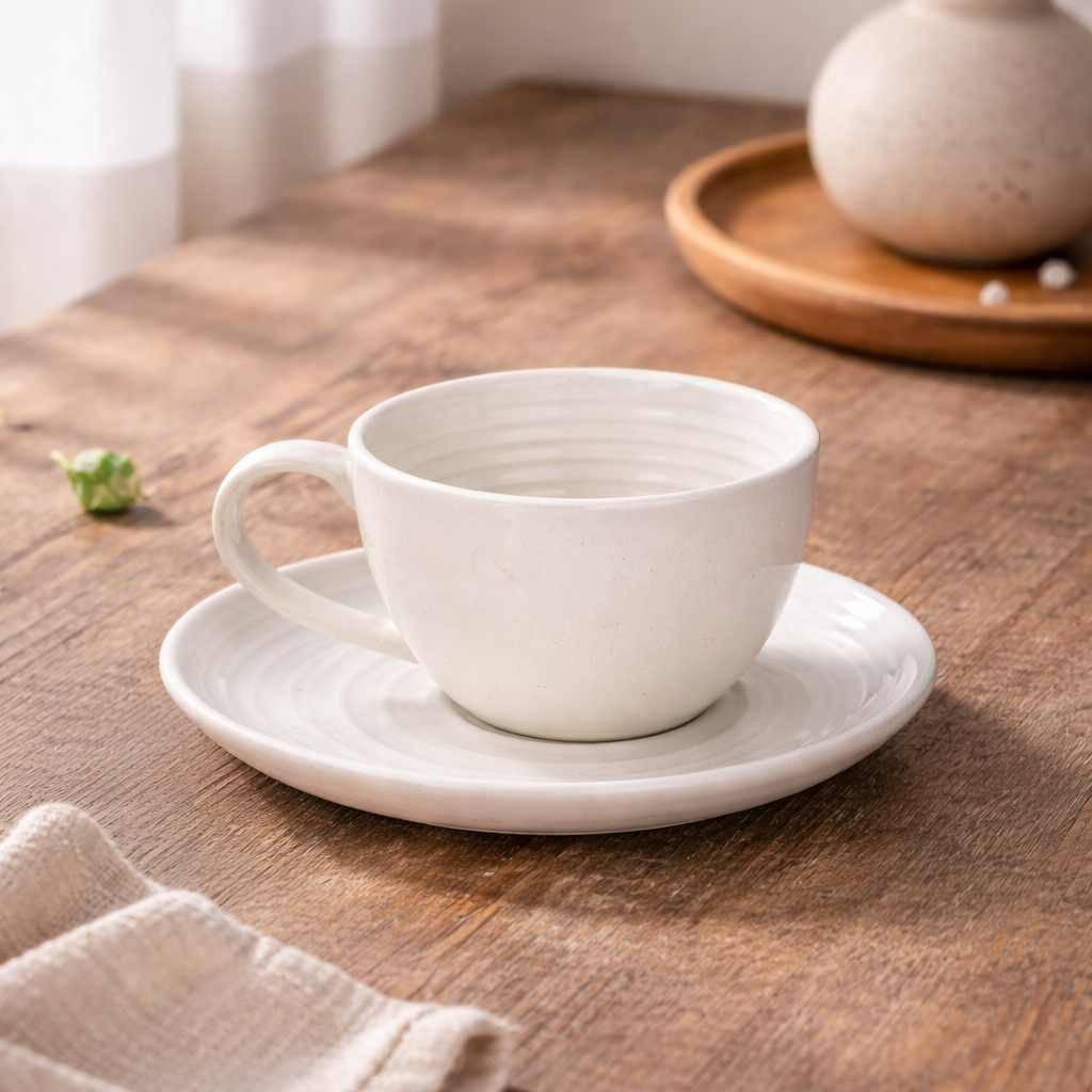 Pure Snow Wide Ceramic Cup