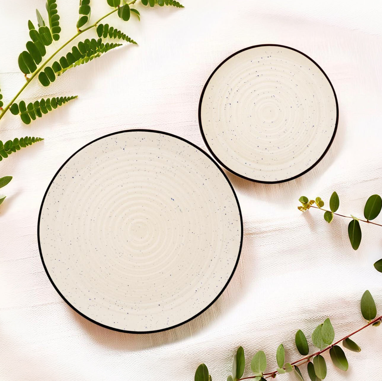 Ribbed Black Rim Plate