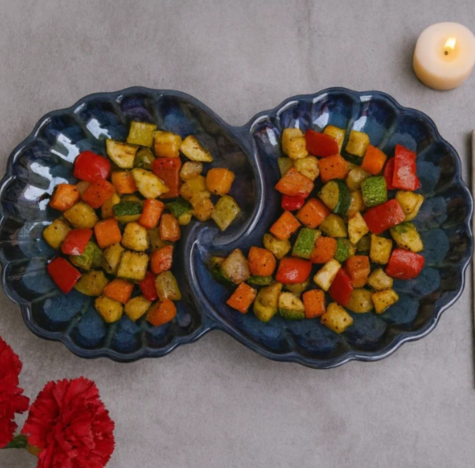 Dual Shaped Leaf Platter