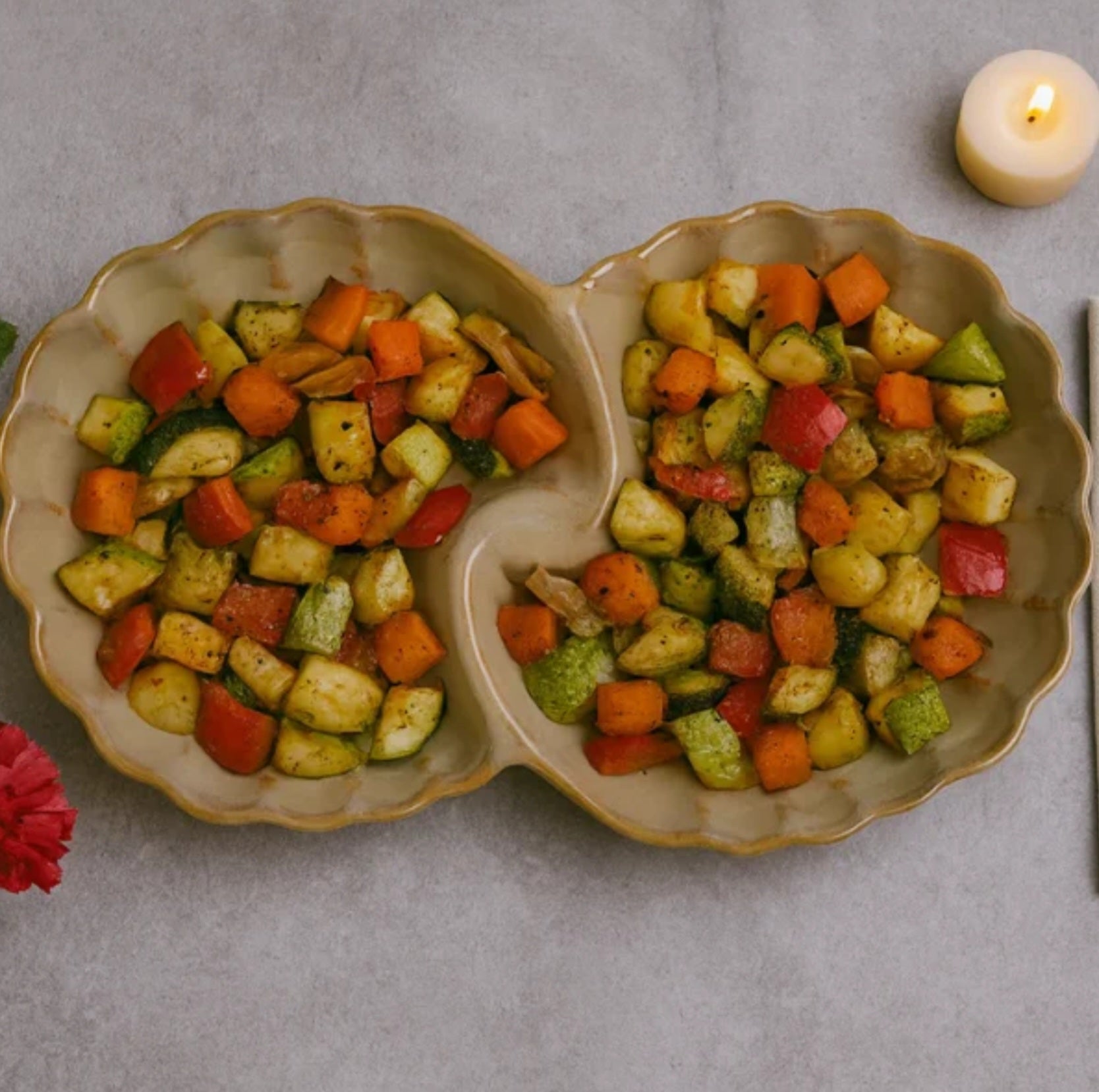 Dual Shaped Leaf Platter