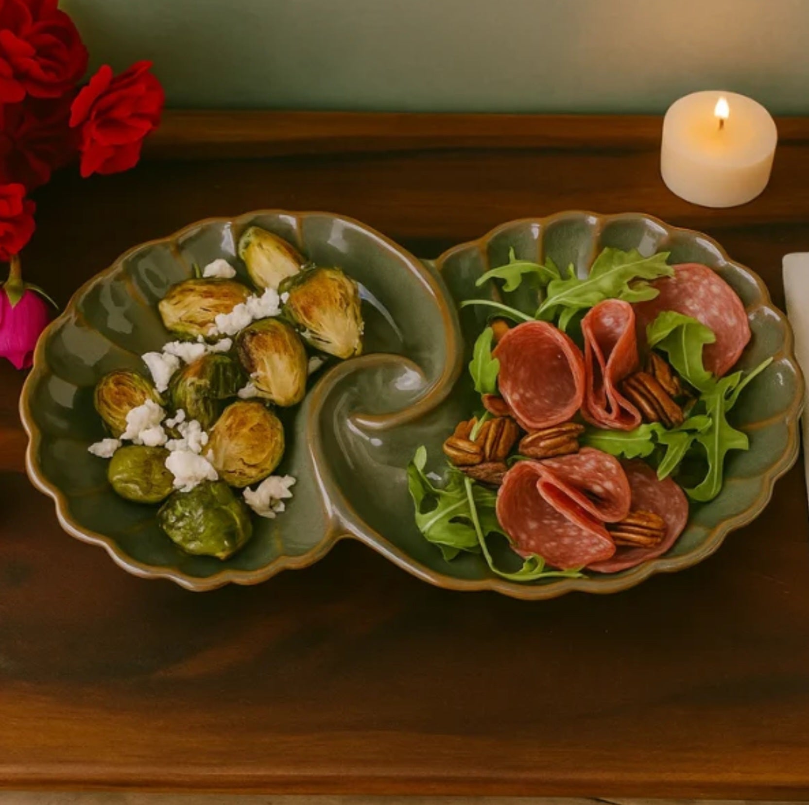Dual Shaped Leaf Platter