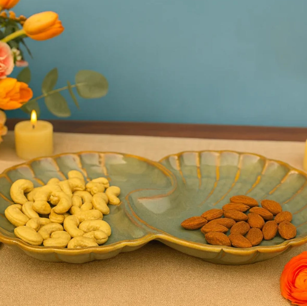 Dual Shaped Leaf Platter