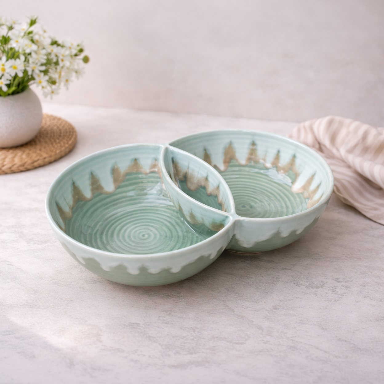Seafoam Duo Ceramic Bowl