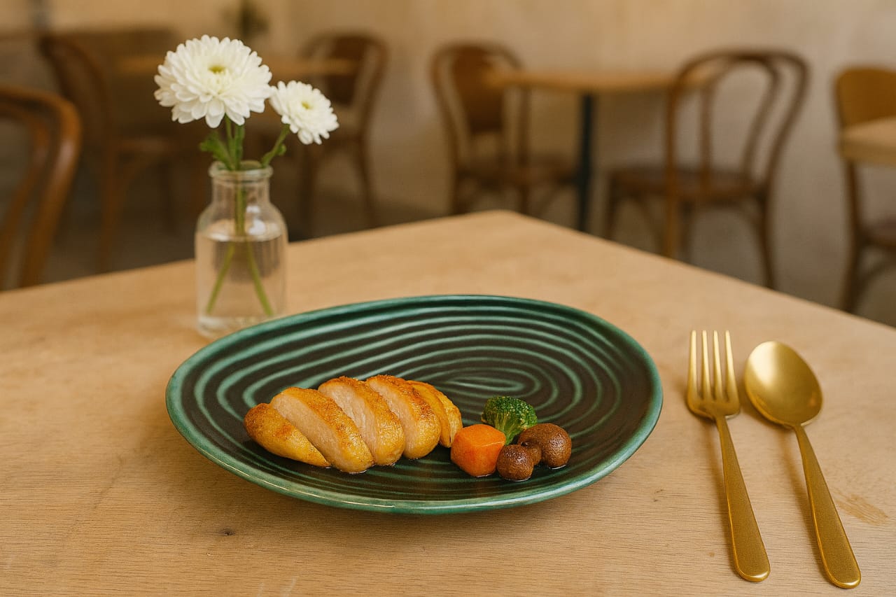 Spiral Almond platter