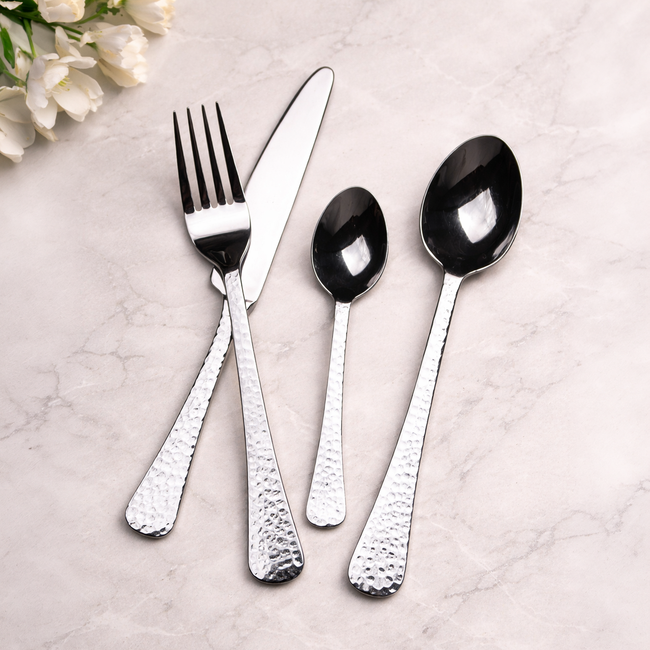 Stainless Steel Hammered Cutlery