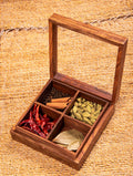 Wooden Multi-Utility Spice Box - Square