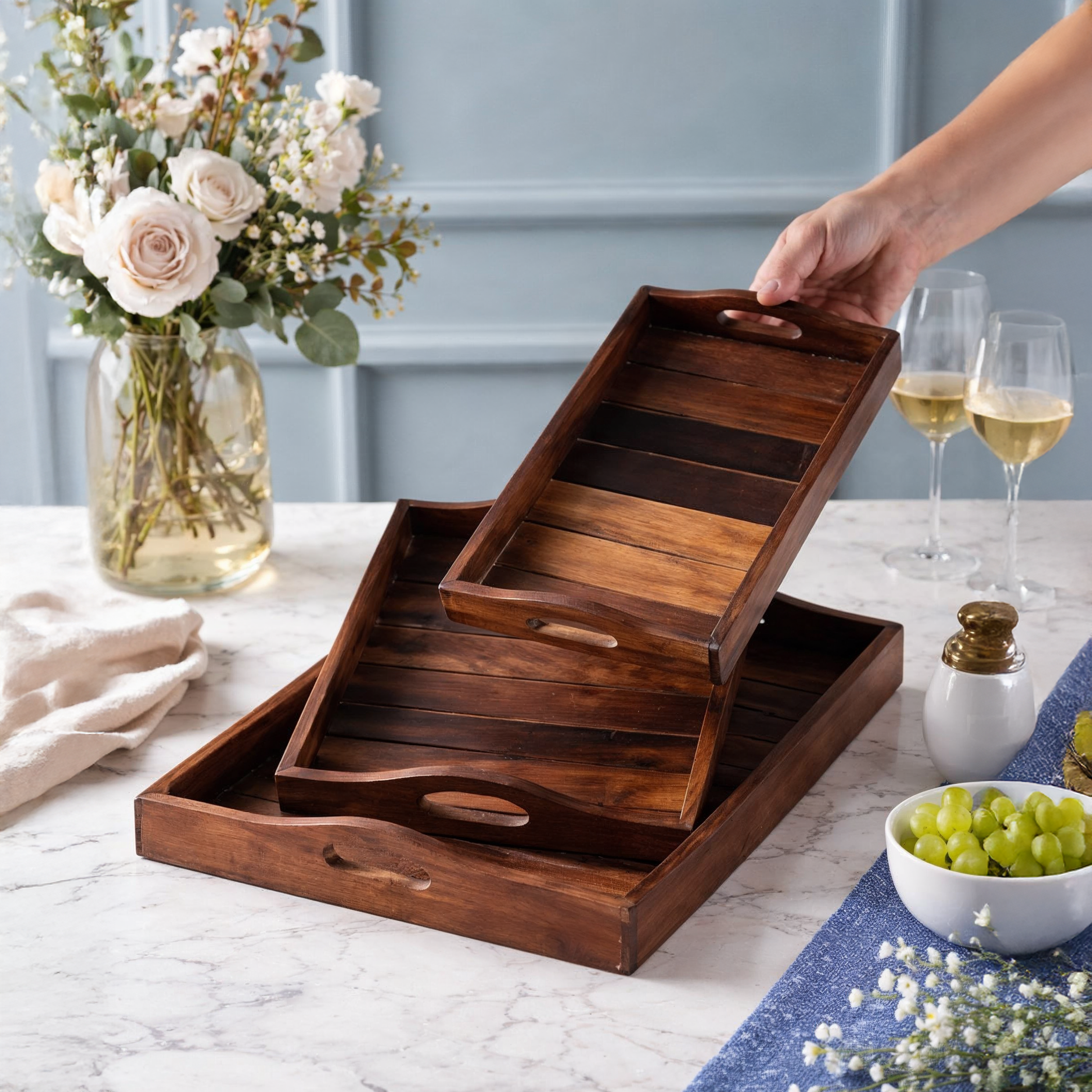 Wooden Phatti Tray Set of 3