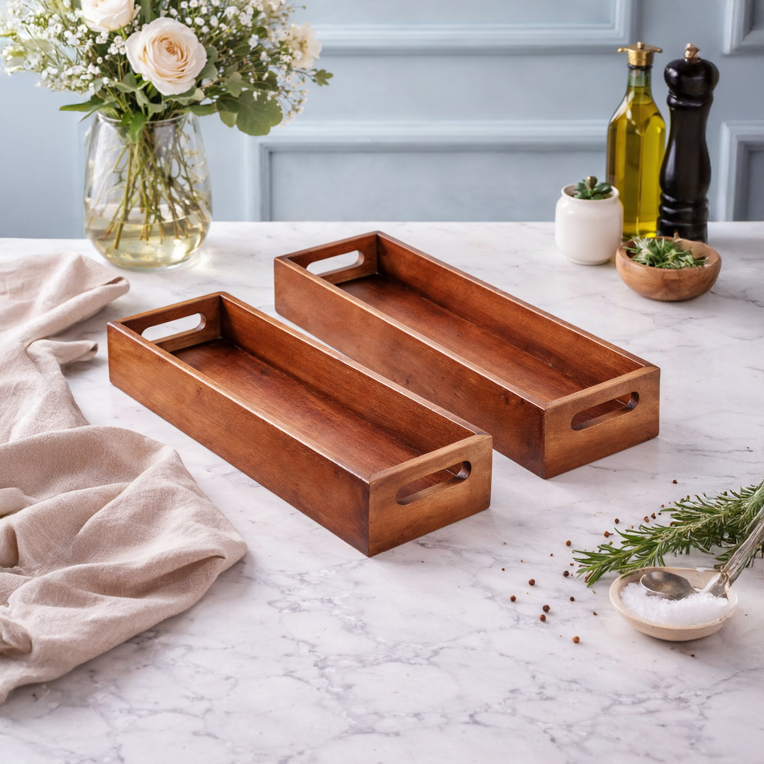 Wooden Storage Trays